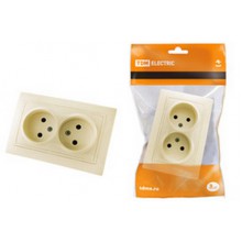 Розетка СП 2-м IP20 10А, б/з сл. кость Таймыр TDM