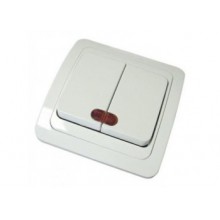 Выкл. СП 2-кл. IP20 10А с инд. бел. Валери В0123 (10/200) Выкл. СП 2-кл. IP20 10А с инд. бел. Валери В0123 (10/200)