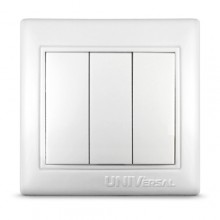 Выкл. СП 3-кл IP20 10А, Севиль бел. UNIVersal C0043 Выкл. СП 3-кл IP20 10А, Севиль бел. UNIVersal C0043