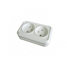 Розетка ОП 2-м IP20 16А, б/з бел. Олимп О0102 (10/200)