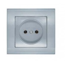 Розетка СП 1-м IP20 16А, б/з серебро Бриллиант (10/100)