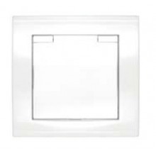 Розетка СП 1-м IP20 16А, с/з бел. с крышкой Бриллиант (10/100)