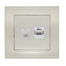 Розетка СП комп+тел. Бриллиант сл. кость 7948837 (10/100)