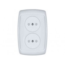 Розетка СП 2-м IP20 16А, б/з бел. з/ш Рондо RS10-224-BI (РС10-224-би) (60 в упак.) Розетка СП 2-м IP20 16А, б/з бел. з/ш Рондо RS10-224-BI (РС10-224-би) (60 в упак.)