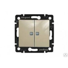 Механизм выкл. 2-кл. СП VALENA с зел. инд. сл. кость Leg 774328