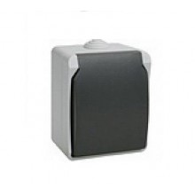 Розетка ОП 1-м IP54 16А, с/з сер. с черн. крышкой Форс РСб20-3-ФСр ИЭК