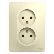 Розетка СП 2-м IP20 16А, б/з беж. GLOSSA SchE GSL000220