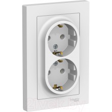 Розетка СП 2-м IP20 16А, с/з бел. AtlasDesign SchE ATN000124
