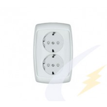 Розетка СП 2-м IP20 16А, с/з бел. з/ш CLASSICO ASD (2213)