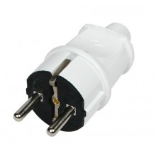 Вилка  с/з  прям.бел.10002 (50 в упак) MAKEL