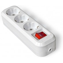 Колодка удл. 3Н с/з АВС-пл с выкл. S-303У (100 в упак.) Колодка удл. 3Н с/з АВС-пл с выкл. S-303У (100 в упак.)