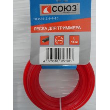 Леска д/триммера 3.0мм х 15м квадрат, желт картон, СОЮЗ