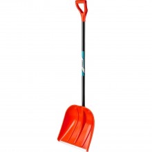 Лопата снегоубор. пласт. СИБИН (оранж.) 410*415 мм с алюм. планкой с алюм. черенком