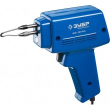 Паяльник импульсный ЗУБР Профессионал в наборе, 2 сменных жала, канифоль, припой, 150Вт