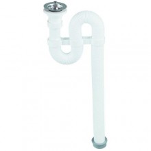 Сифон гофр. ALFA хромир.слив,нерж.винт 40