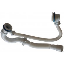 Сифон для ванны 1-1/2 с плас. корпусом, переливом, с гофр. трубой. 40*40/50 А70089