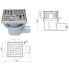 Трап гориз.  50 нерж. реш. 10х10, сухой  TQ5602 АНИ (12)