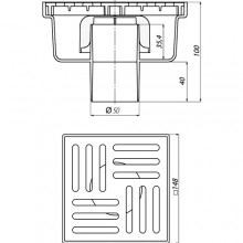 Трап вертик. 50 нерж. реш. 15х15  ТА5212 АНИ (16)