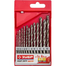 Набор сверл ц/х из 13 штук (прозрачный блистер) (1,5-6,5мм) ЗУБР