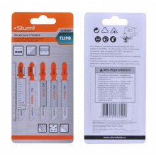 Пилки для лобзика (дерево)  Sturm T119В 2-15мм (5шт.)