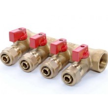 Коллектор  м/п 3/4 х 16 х 4 вых.(красный) WM