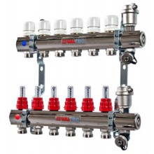 яКол. группа  1х-6 вых. с расх. латунь Valtec  в сборе  VTc.596.EMNX.0606