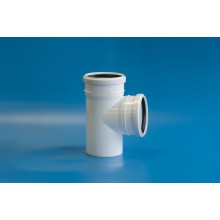 Тройник белый бесшумный полипропиленовый (ПП) 110х110/87 Политэк