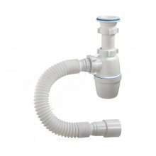 Сифондля мойки бутылочный 1 1/2x40 с г/трубой 40х40/50 выпуск с пластиковой решёткой  Орио А-7001