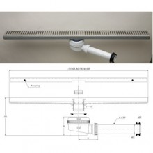 Трап гориз. плоский ВИР сифон.,нерж. решетка 680мм (арт 30986871)