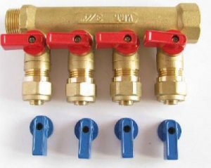 Коллектор  м/п 3/4 х 16 х 4 вых. (универс. ручки) Millennium/TIM