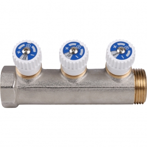 Коллектор регул. 1 х 1/2нар. - 3 вых. STOUT l 1/12 в упак.