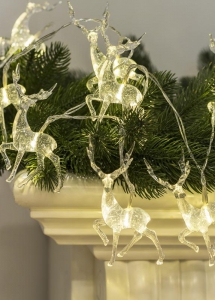 Гирлянда Олени большие 7х4х1см 10LED тепл. бел. акрил прозрачный КОСМОС KOC_GIR-B115