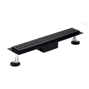 Трап линейный душевой SANTREK AQUA A-70500 BLACK нерж (неповоротный горизонтальный выпуск, ф