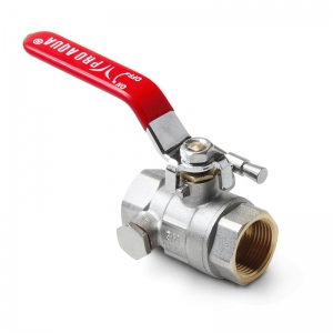 Кран шаровой латунный с дренажом и воздухоотводчиком, ручка-рычаг, В-В 1/2