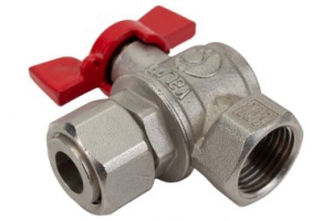 Valfex VF.266.NB1.034.PREMIUM Кран шаровой лат. PREMIUM для ВОДЫ угл.с накид. г. 3/4 ВР/ВР