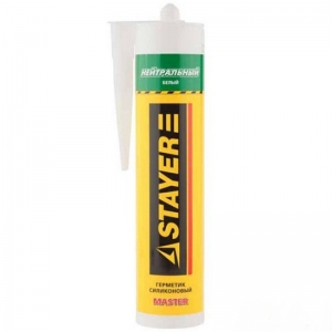 Герметик силик. бел. сан. 260мл STAYER MASTER