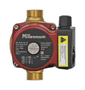 Насос цирк.  Millennium МPL 20-60 (монтажн.длина 130 мм) без гаек  д/гор. водоснаб.