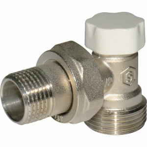 Клапан  1/2 х3/4 для РАДИАТОРА угловой нижний запорно-балансировочный STOUT для м/п труб