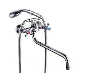 Смес. ванна 2-рук. FAUZT (кер/переключатель) FZ435-A07