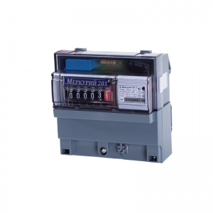 Счетчик Меркурий 201.5 1ф 5-60А 1кл.т. 1тариф. имп.вых. мех (24 в упак.)