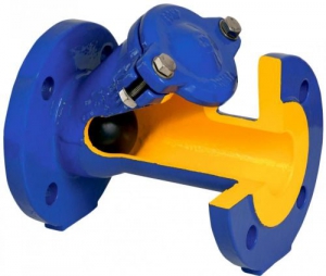 Обратный клапан ф/ф Ду 100 Ру 16 чугунный, Косой  Zetkama 400D100C55