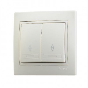 Выкл. проход. СП 2-кл. Мира крем/крем. Lezard 701-0303-106