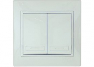 Выкл. СП 2-кл. IP20 10А, бел./бел. Мира Lezard 701-0202-101