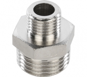 Ниппель перех.   1/2х1/4 STOUT (ник.) l 10/200 в упак.