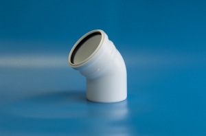 Отвод  БЕСШУМН. D 110 угол 45*   (белый) Политек (60)