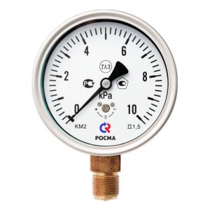 Манометр с поверкой тип ТМ-510Р.00 (0-6кгс/см2) М20х1,5.1,5.(снизу), корпус-ста., сер. Росма