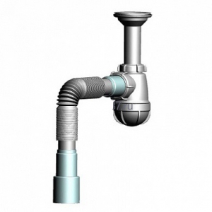 Сифон 1-1/2х40 нжВ г/тр. 40х40/50 с удлинённой горловиной S0515  (малый)