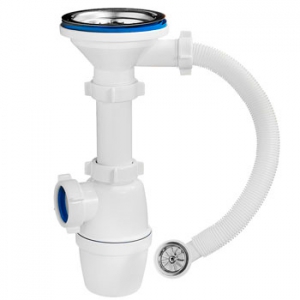 Сифон 3-1/2 х 40 с г/пер. д/мойки нерж сетка А-5007 ОРИО