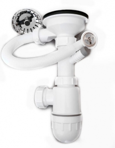 Сифон 3-1/2 х 40 с круг.перел. для ГРАНИТНОЙ мойки, с одним отводом с/м SALD 0001