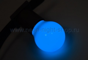 Лампа светодиодная d-45 3LED 1Вт шар E27 25лм 220В син. Neon-Night 405-113
